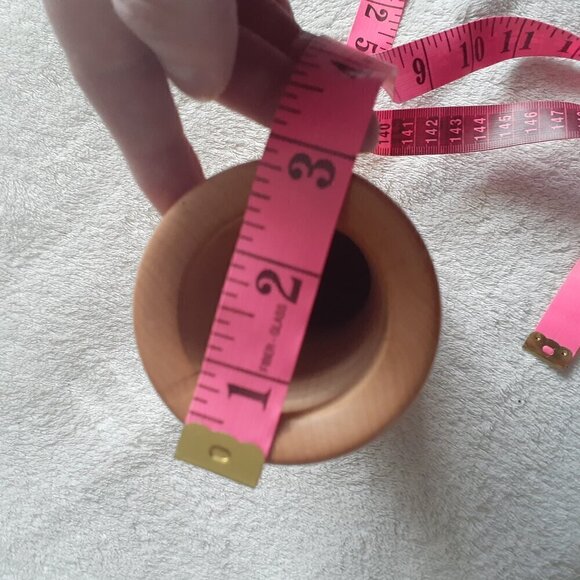 MCM Solid Wood Vase Burnt Engraved Wheat and Birds - Picture 9 of 9